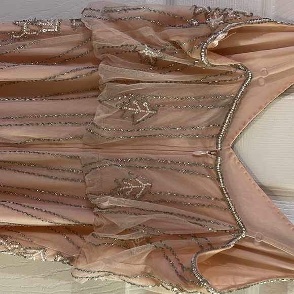 Lace and Beads Keeva Nude Maxi Dress - Picture 3 of 9